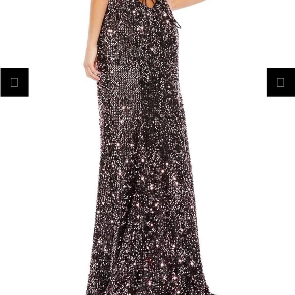 Ieena Duggal - Fitted Bodice Open Back Full Sequin Gown - Picture 2 of 4